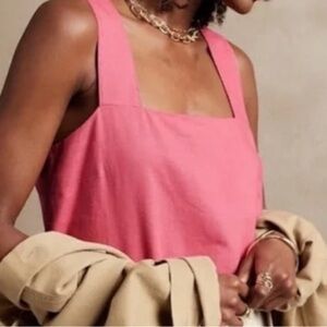 Banana Republic Square-Neck Pink Tank Top